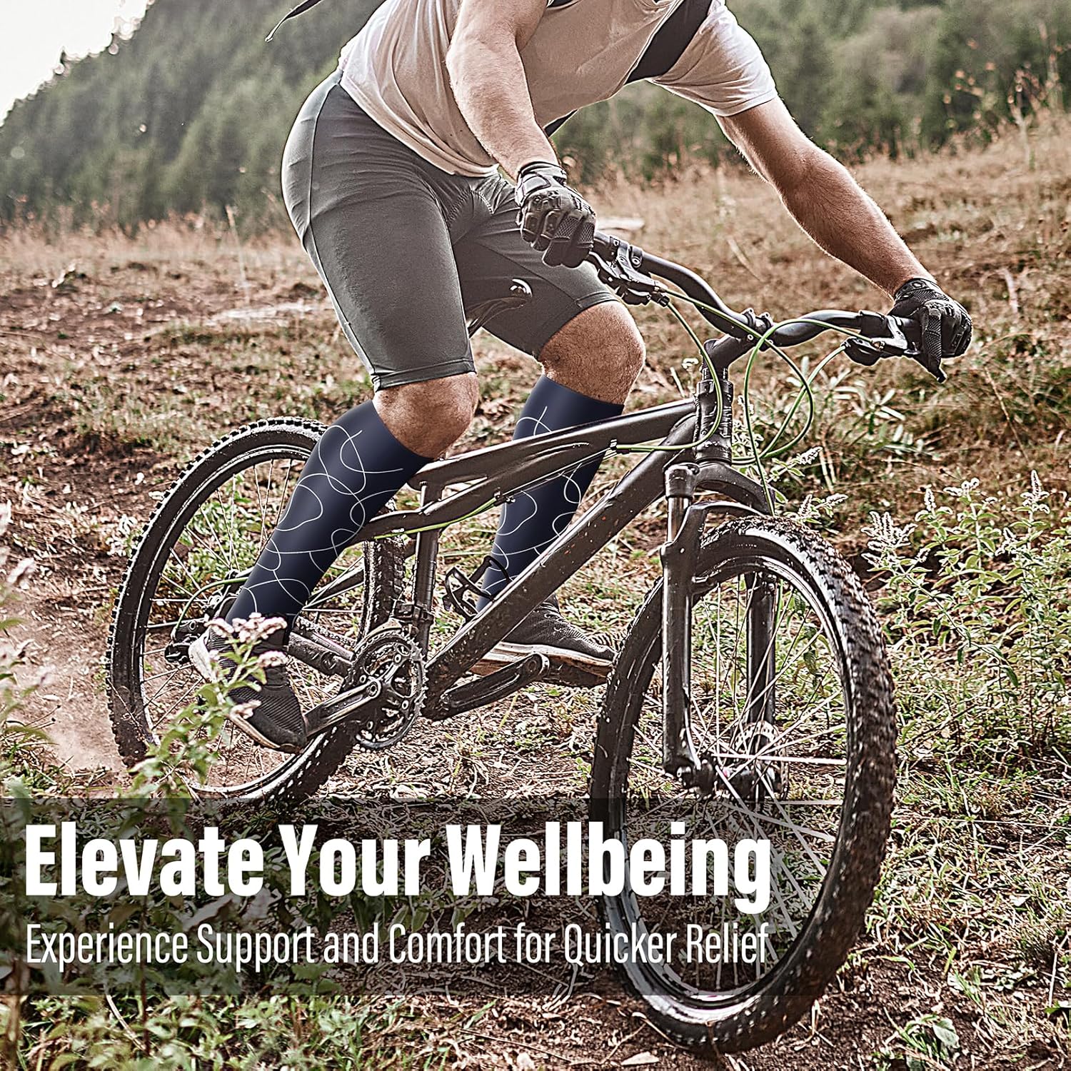 WITHYOU 3 Pairs Compression Socks for Women & Men 15-20 mmHg,Best Support for Nurses Running Hiking - Image 4